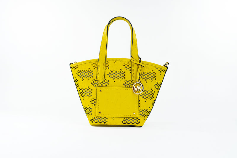 Kimber Small Daffodil Leather 2-in-1 Zip Tote Messenger Bag Purse-Michael Kors-LabelTerrace.com