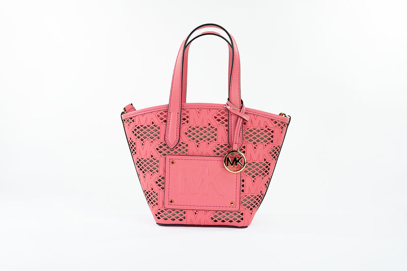 Kimber Small Tea Rose Leather 2-in-1 Zip Tote Messenger Bag Purse-Michael Kors-LabelTerrace.com