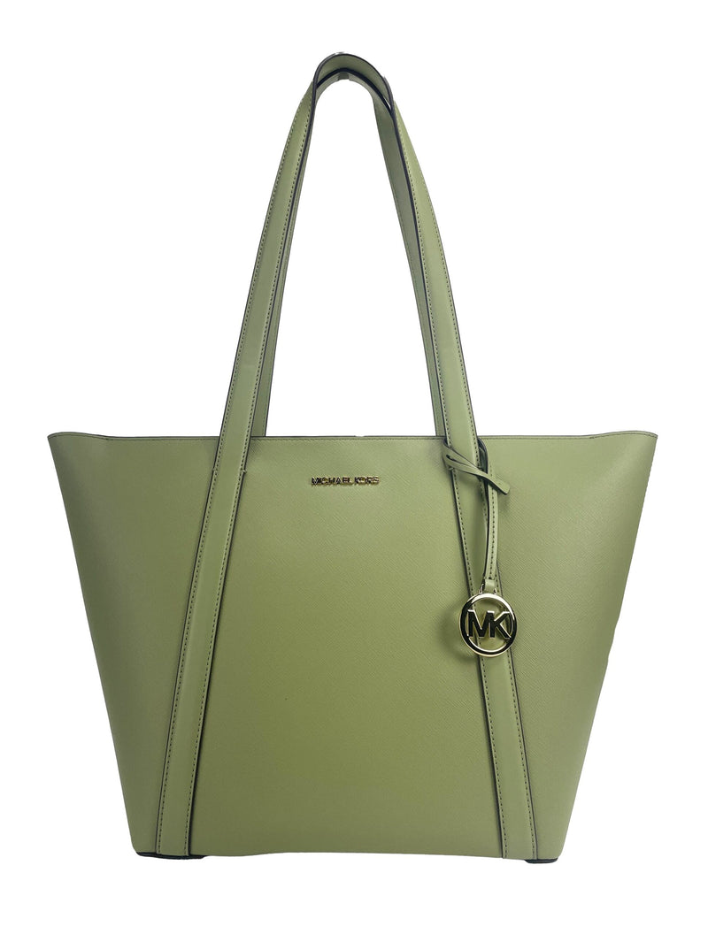 Large Pratt Shoulder Zip Tote Bag Light Sage-Michael Kors-LabelTerrace.com