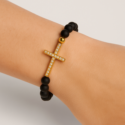 سوار من الفضة 925 مرصع بحجر لافا الذهبي الشفاف من الزركونيوم المكعب