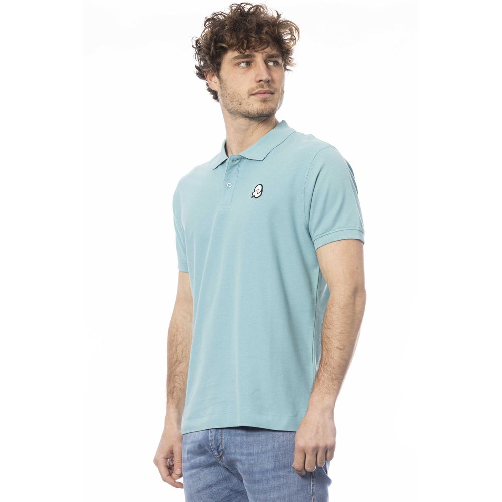 Light Blue Cotton Men Polo Shirt-Invicta-LabelTerrace.com