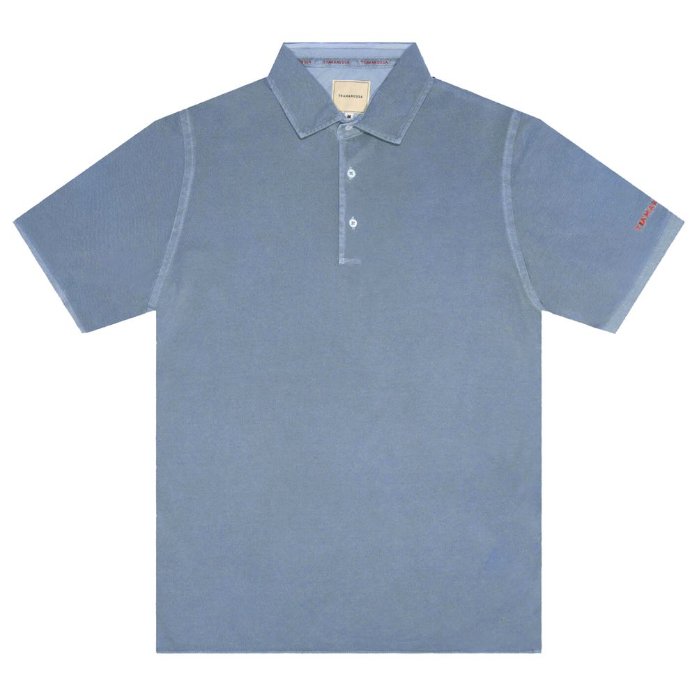 Light Blue Cotton Men Polo Shirt-Tramarossa-LabelTerrace.com