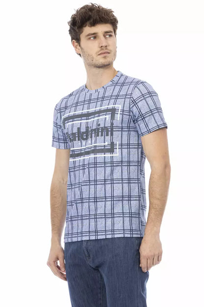 Light Blue Cotton Men T-Shirt-Baldinini Trend-LabelTerrace.com