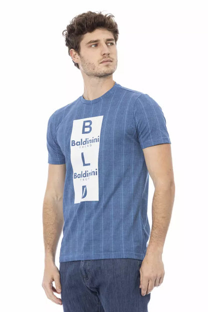 Light Blue Cotton Men T-Shirt-Baldinini Trend-LabelTerrace.com