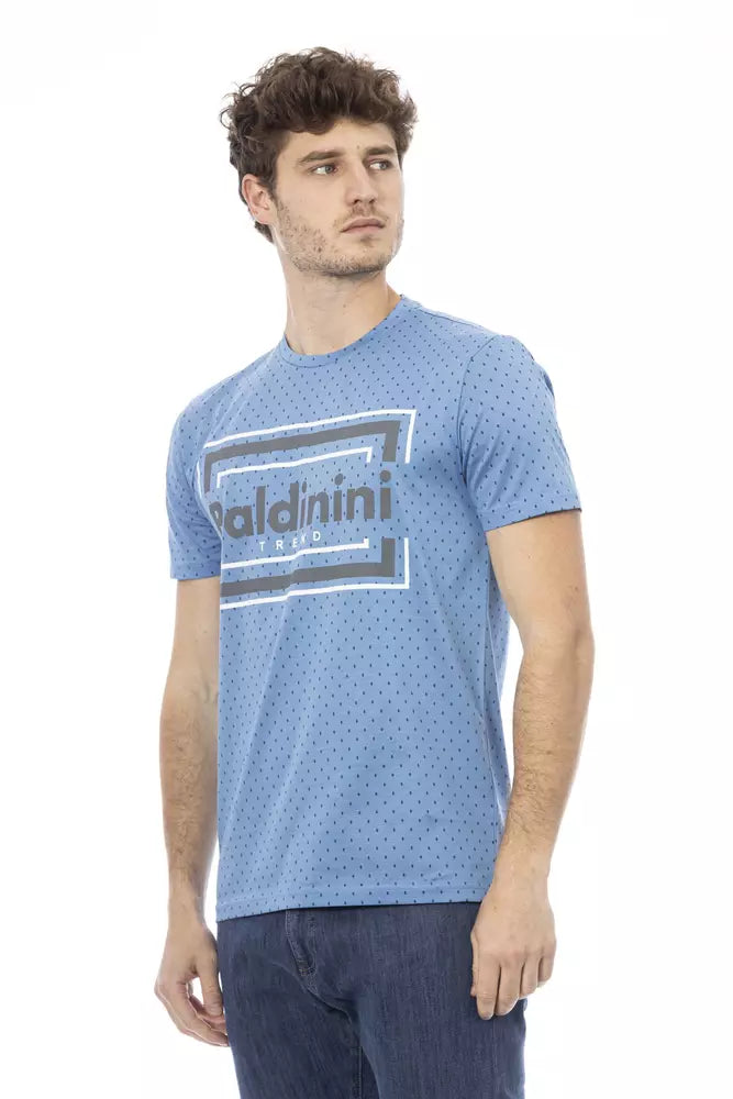 Light Blue Cotton Men T-Shirt-Baldinini Trend-LabelTerrace.com