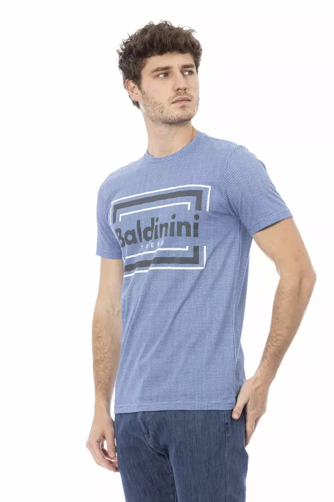 Light Blue Cotton Men T-Shirt-Baldinini Trend-LabelTerrace.com