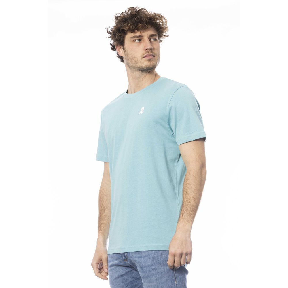 Light Blue Cotton Men T-Shirt-Invicta-LabelTerrace.com