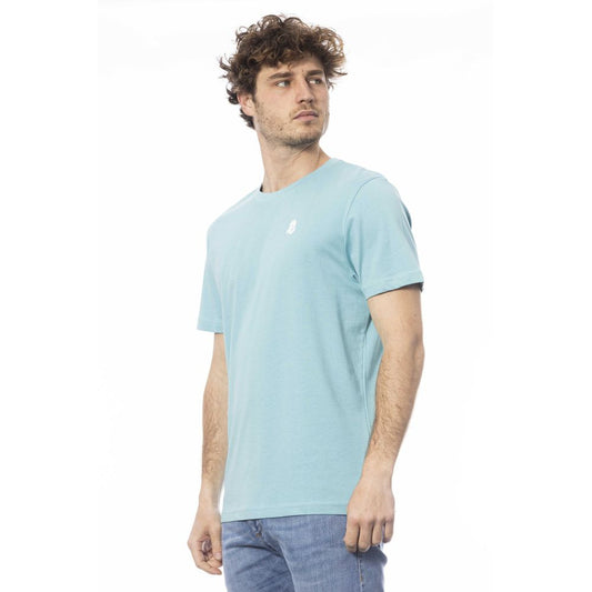 Light Blue Cotton Men T-Shirt-Invicta-LabelTerrace.com