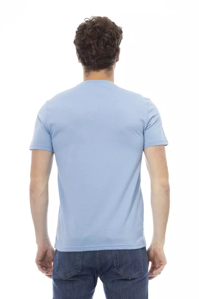 Light Blue Cotton Men T-Shirt-Baldinini Trend-LabelTerrace.com