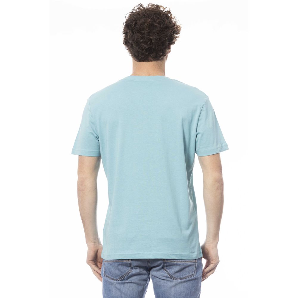 Light Blue Cotton Men T-Shirt-Invicta-LabelTerrace.com