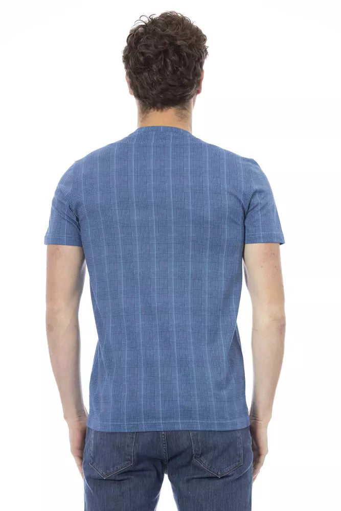 Light Blue Cotton Men T-Shirt-Baldinini Trend-LabelTerrace.com
