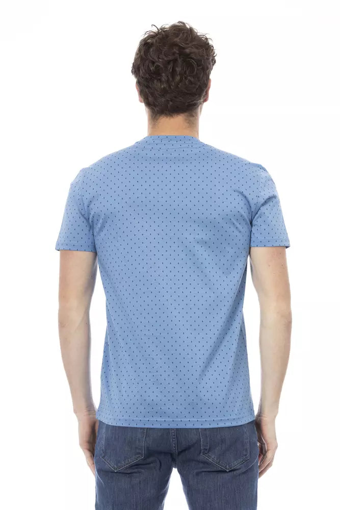 Light Blue Cotton Men T-Shirt-Baldinini Trend-LabelTerrace.com