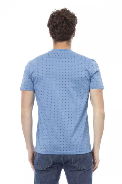 Light Blue Cotton Men T-Shirt-Baldinini Trend-LabelTerrace.com