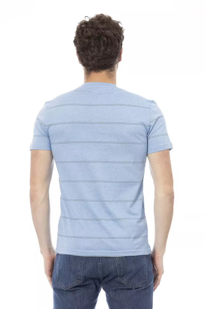 Light Blue Cotton Men T-Shirt-Baldinini Trend-LabelTerrace.com