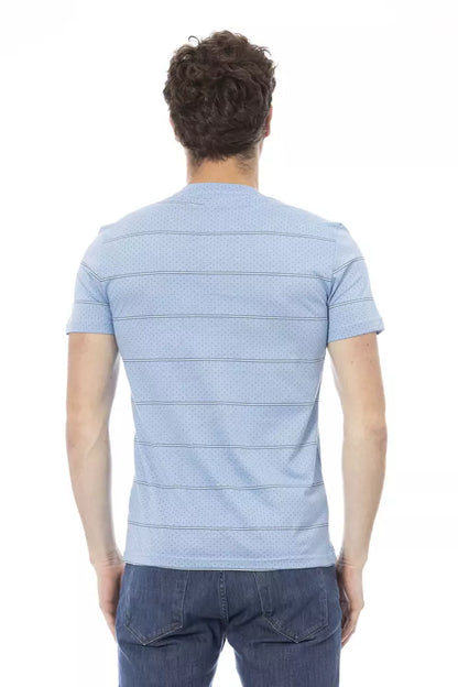 Light Blue Cotton Men T-Shirt-Baldinini Trend-LabelTerrace.com