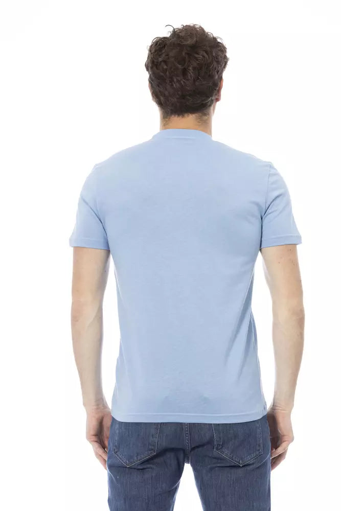 Light Blue Cotton Men T-Shirt-Baldinini Trend-LabelTerrace.com