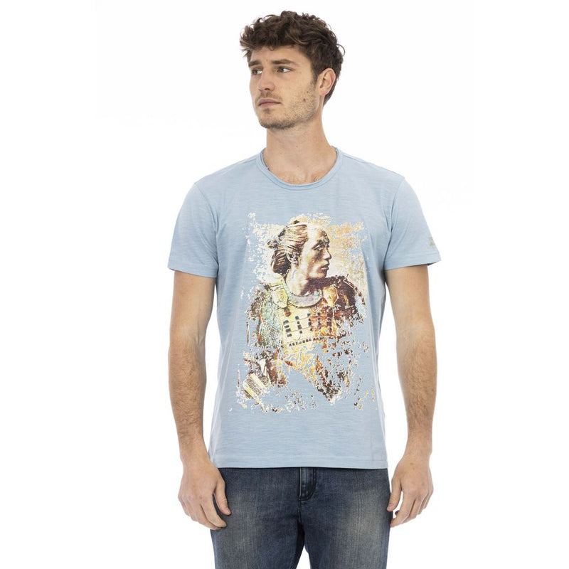 Light Blue Cotton Men T-Shirt-Trussardi Action-LabelTerrace.com