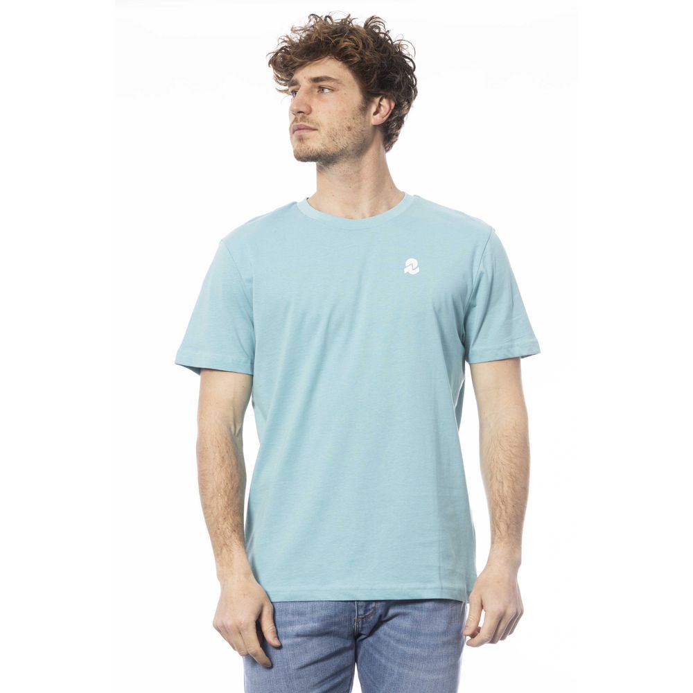 Light Blue Cotton Men T-Shirt-Invicta-LabelTerrace.com