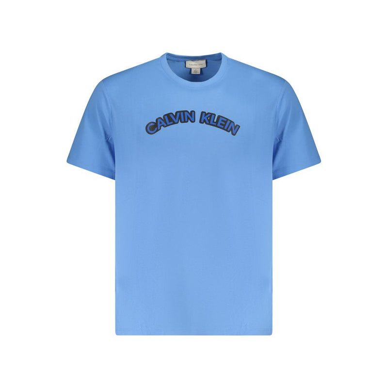 Light Blue Cotton Men T-Shirt