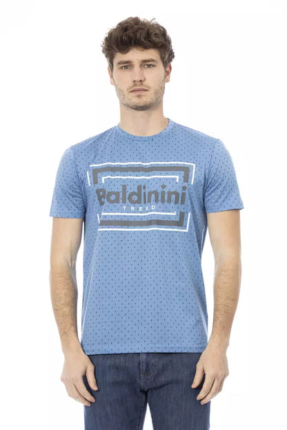 Light Blue Cotton Men T-Shirt-Baldinini Trend-LabelTerrace.com