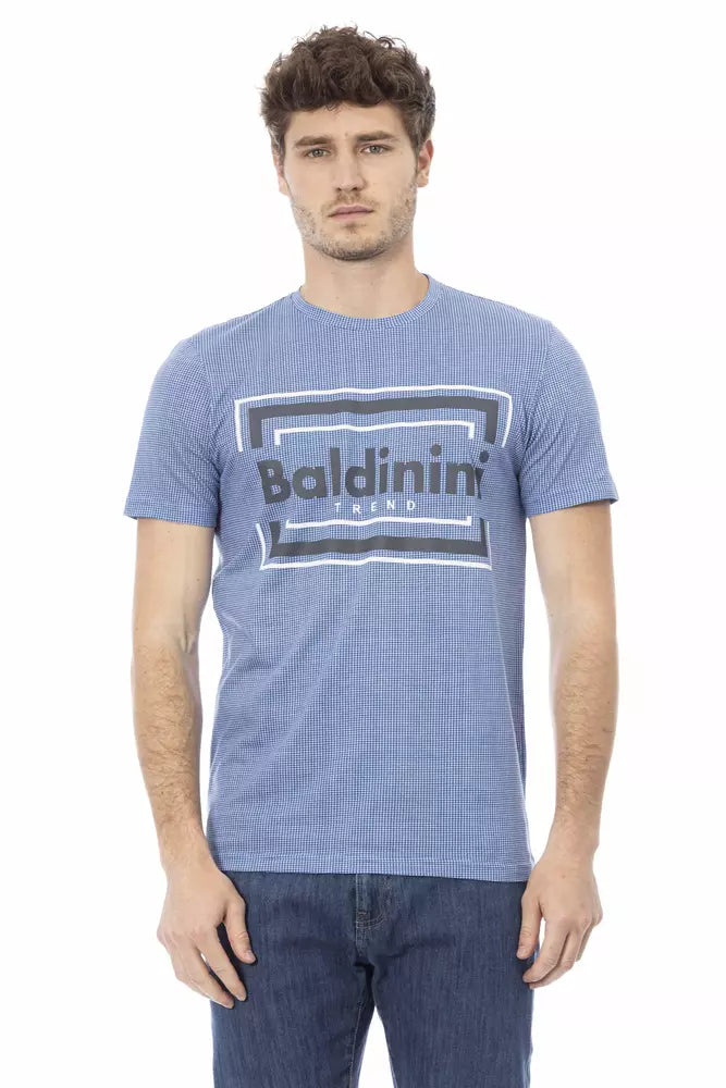 Light Blue Cotton Men T-Shirt-Baldinini Trend-LabelTerrace.com