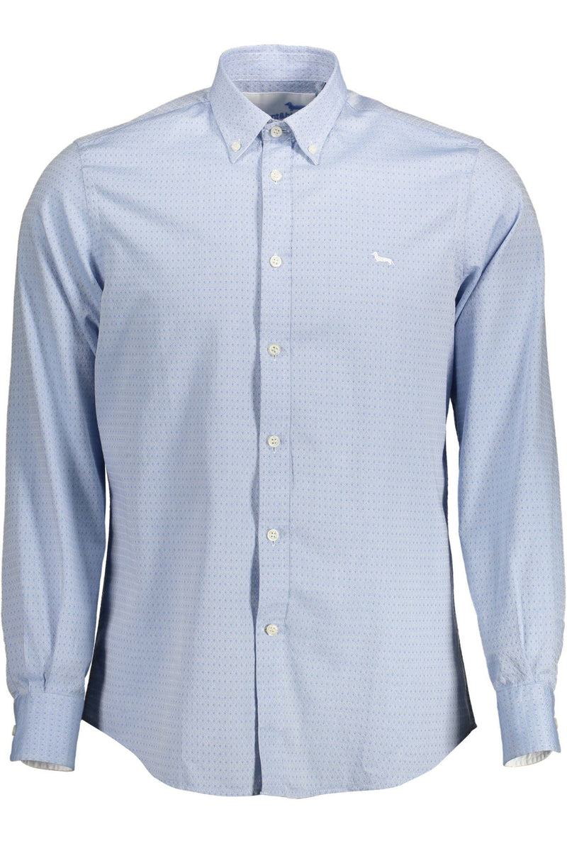 Light Blue Cotton Regular Fit Shirt-Harmont & Blaine-LabelTerrace.com