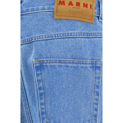 Light Blue Cotton Straight-Leg Jeans
