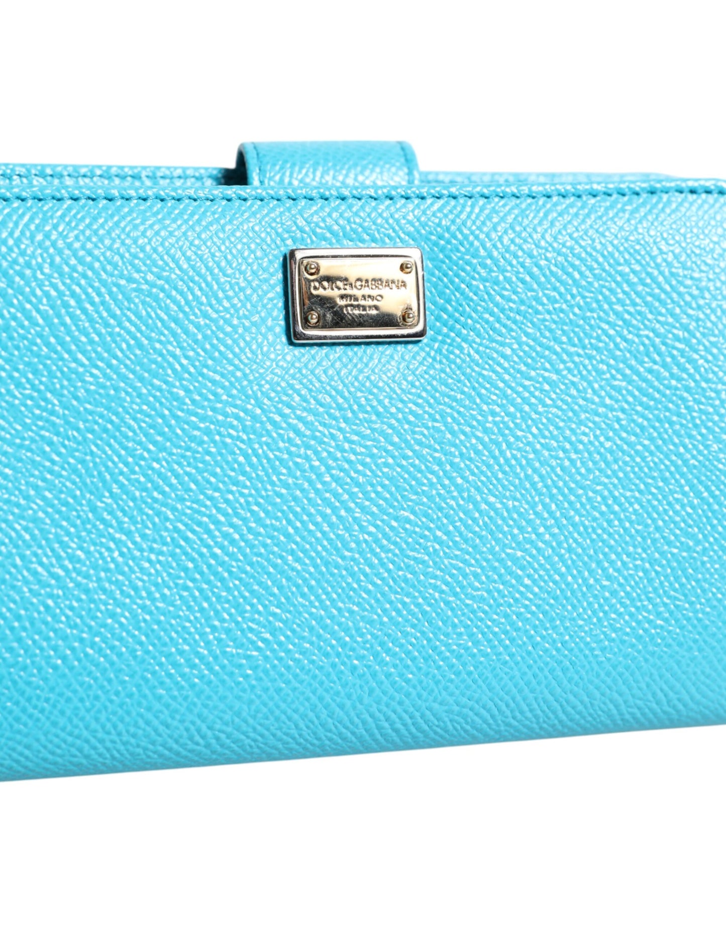 Light Blue Leather Bifold Continental Clutch Wallet-Dolce & Gabbana-LabelTerrace.com