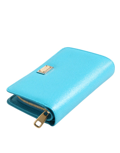 Light Blue Leather Bifold Continental Clutch Wallet-Dolce & Gabbana-LabelTerrace.com