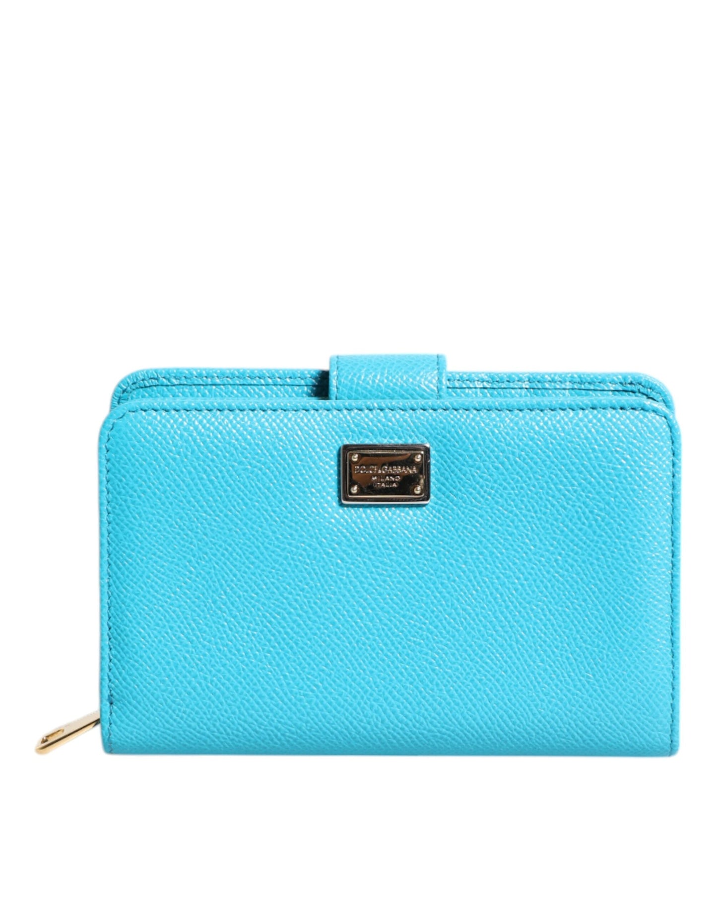 Light Blue Leather Bifold Continental Clutch Wallet-Dolce & Gabbana-LabelTerrace.com