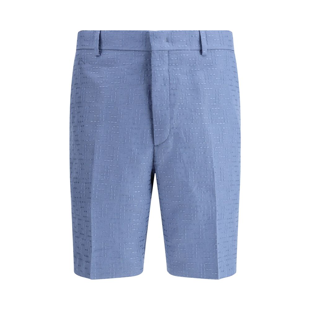 Light Blue Linen Bermuda Shorts