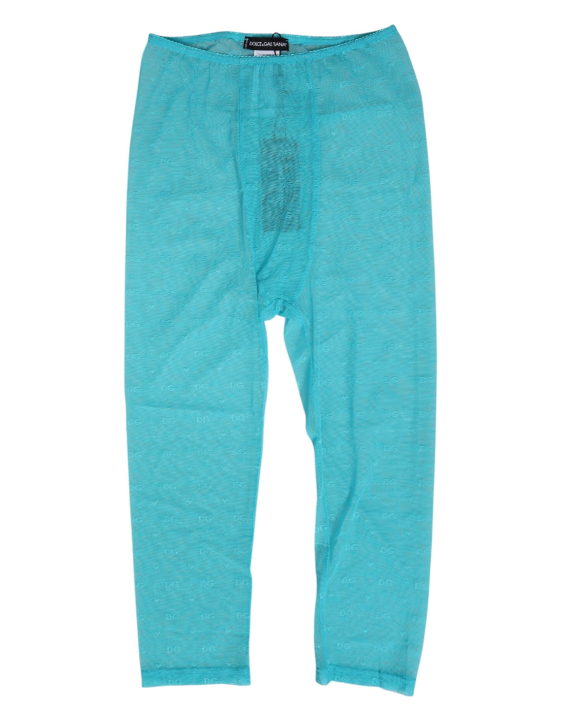 Light Blue Logo Lace Tight Midi Trouser Underwear