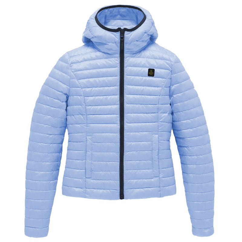 Light Blue Polyamide Women Jacket-Refrigiwear-LabelTerrace.com