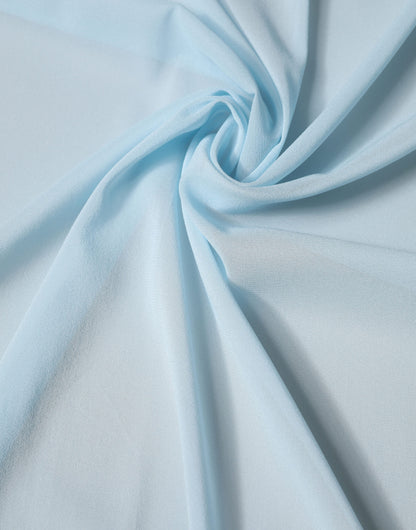 Light Blue Silk Neck Wrap Shawl Stole 200cm x 64cm Scarf