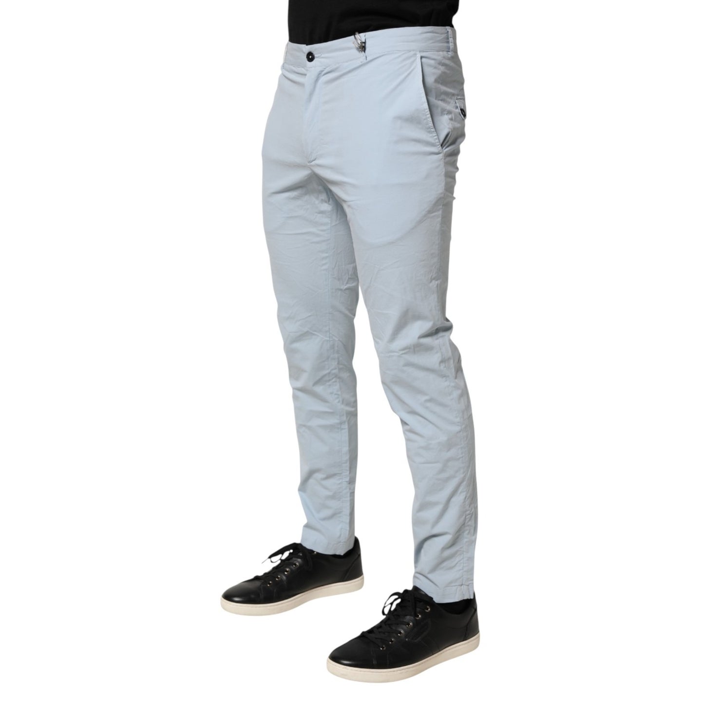 Light Blue Skinny Dress Trouser Pants