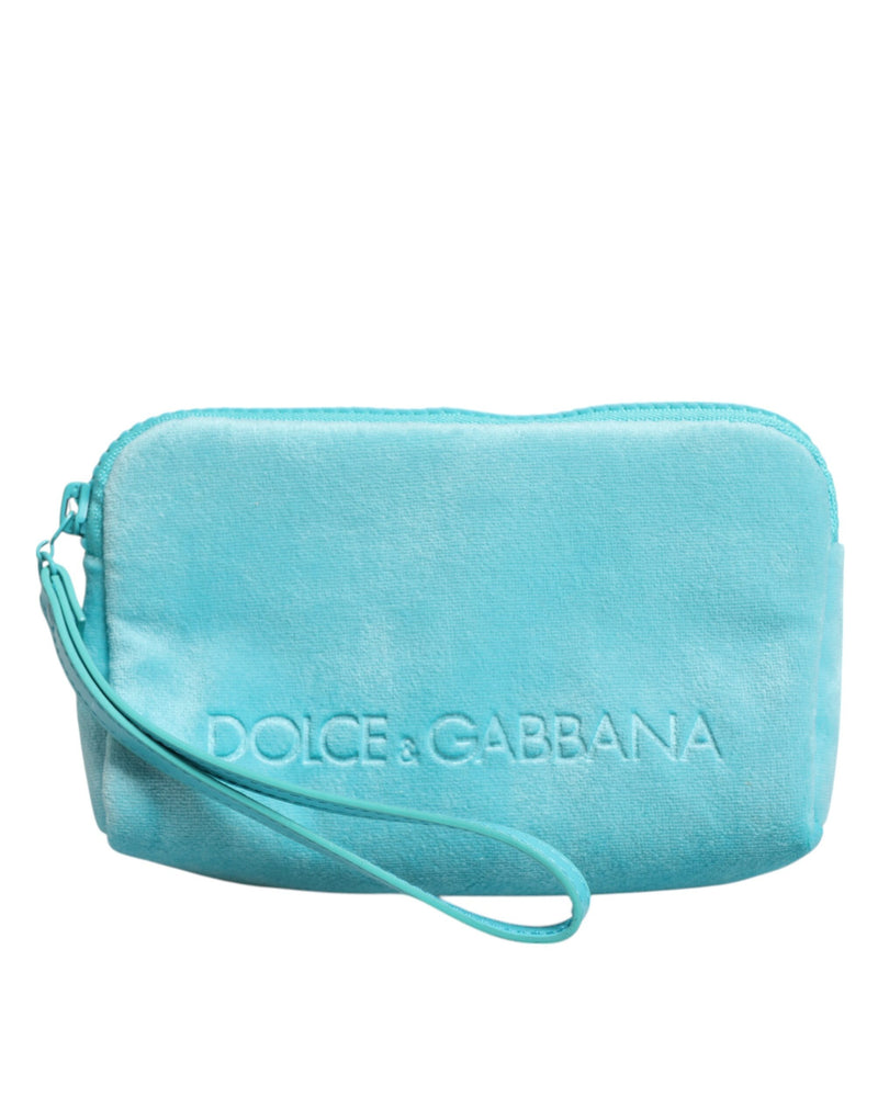 Light Blue Solid Logo Clutch Sunglasses Holder Pouch Bag-Dolce & Gabbana-LabelTerrace.com