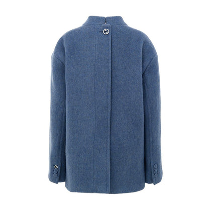 Light Blue Wool Coat-Gucci-LabelTerrace.com