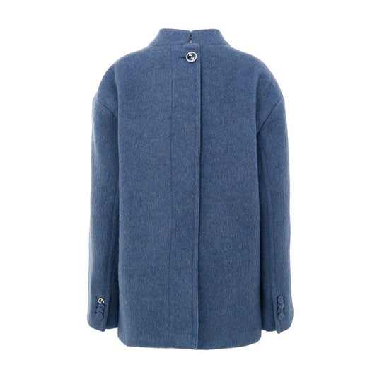 Light Blue Wool Coat-Gucci-LabelTerrace.com