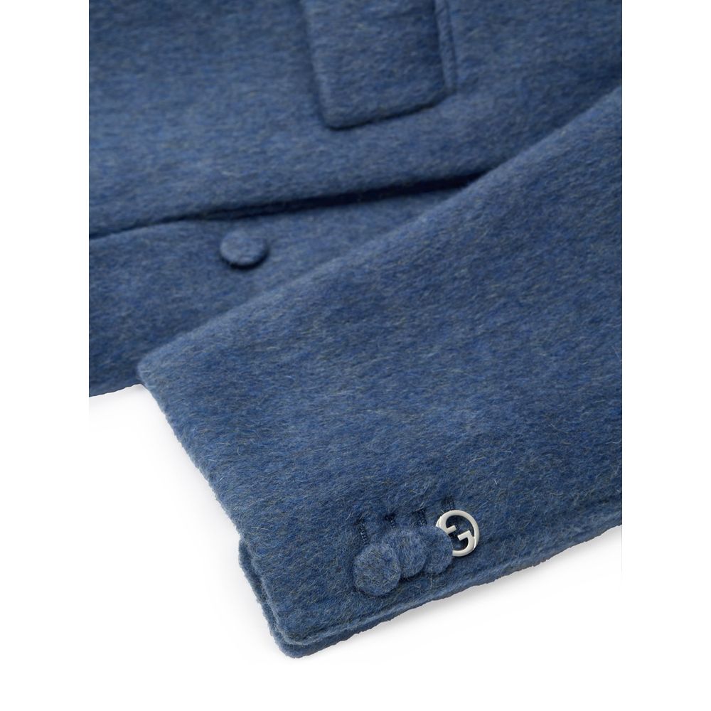 Light Blue Wool Coat-Gucci-LabelTerrace.com