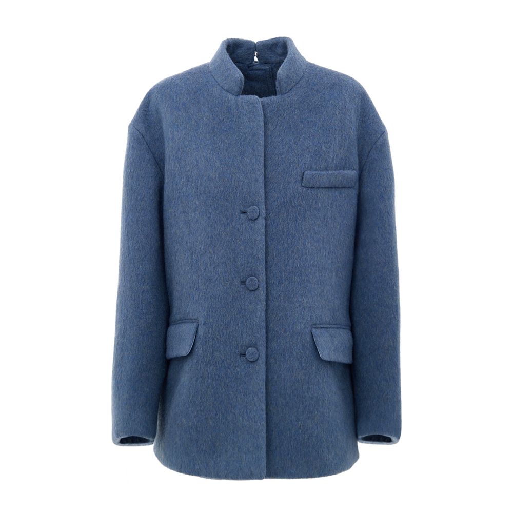 Light Blue Wool Coat-Gucci-LabelTerrace.com