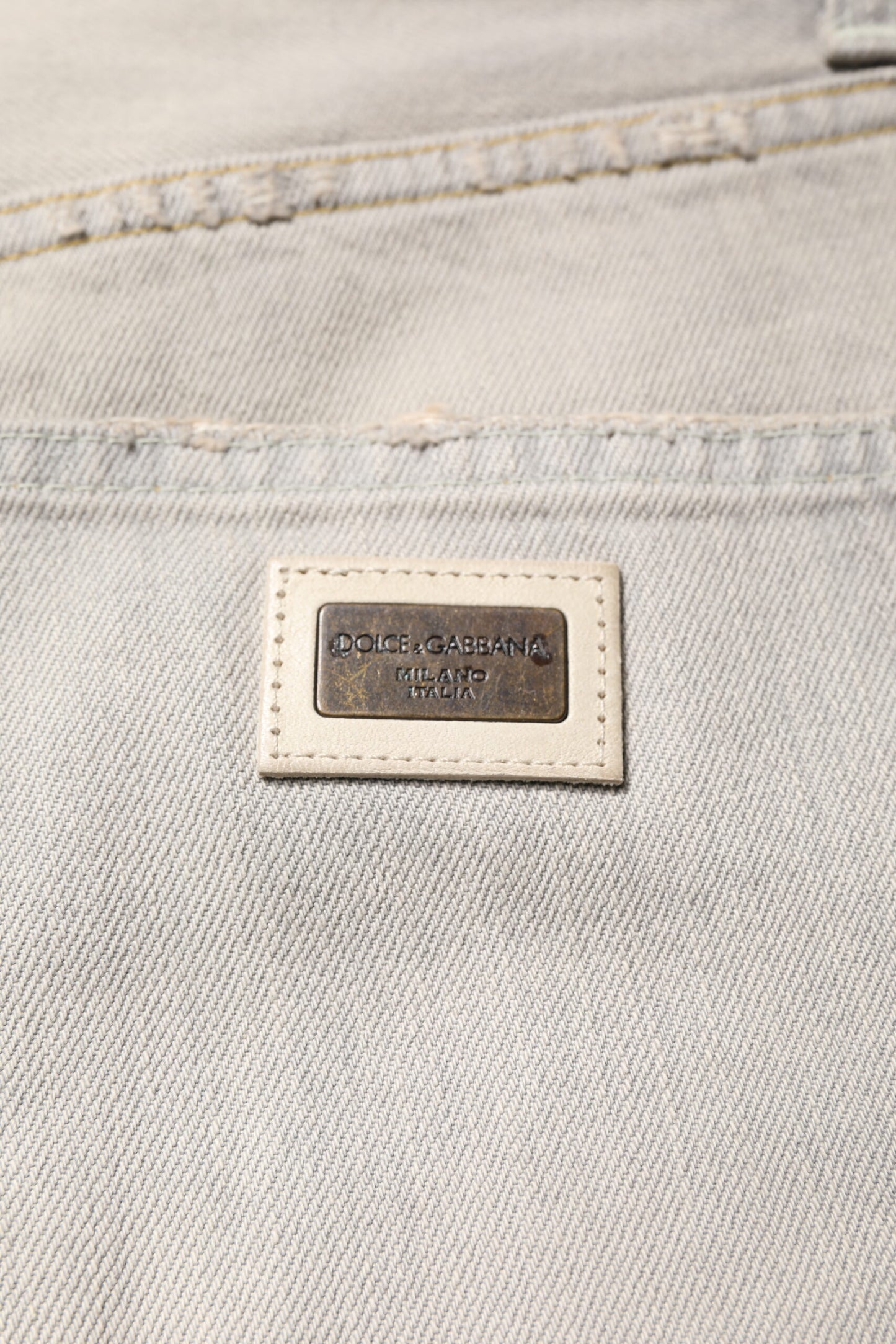 Light Gray Cotton Skinny Denim Jeans-Dolce & Gabbana-LabelTerrace.com