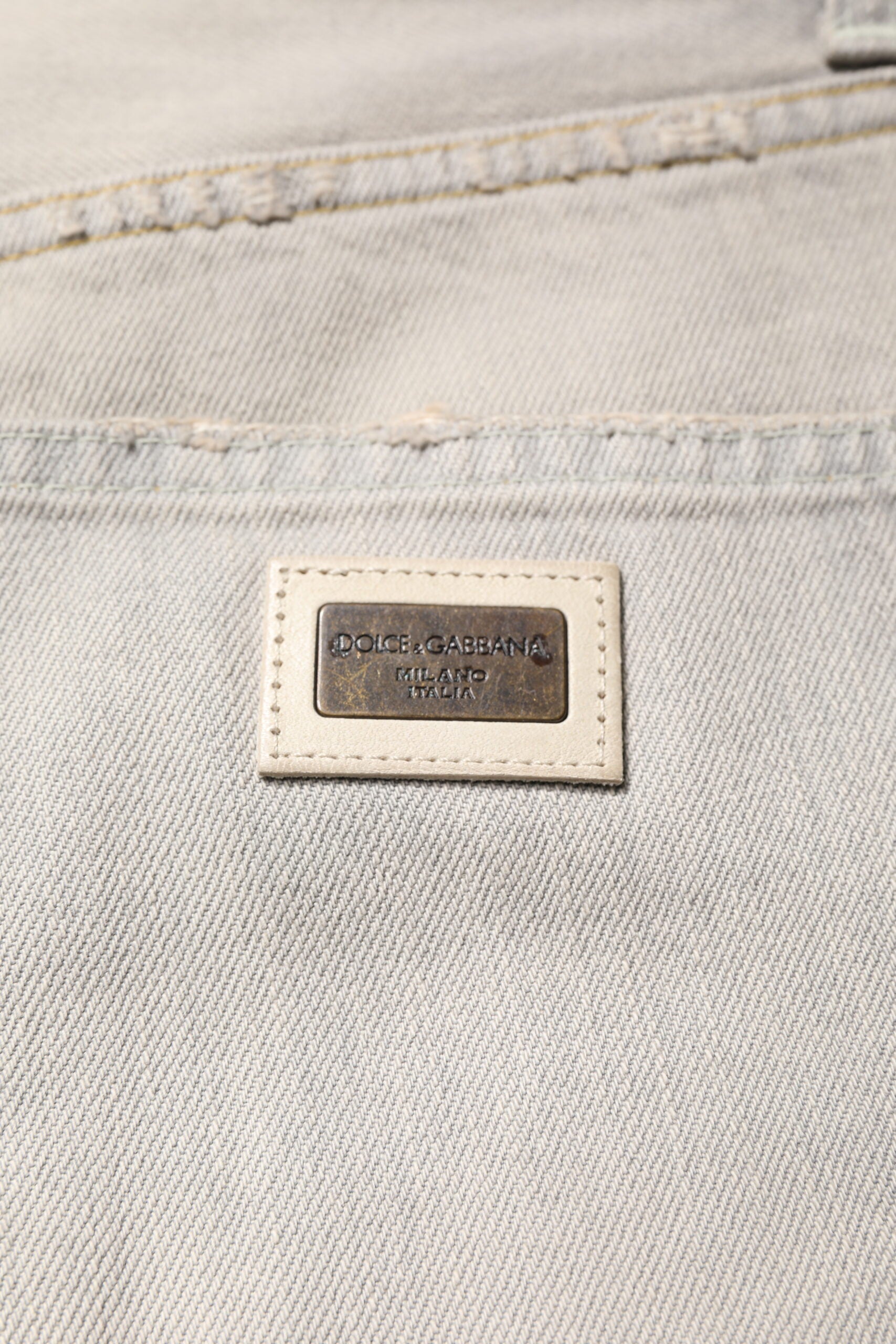 Light Gray Cotton Skinny Denim Jeans-Dolce & Gabbana-LabelTerrace.com