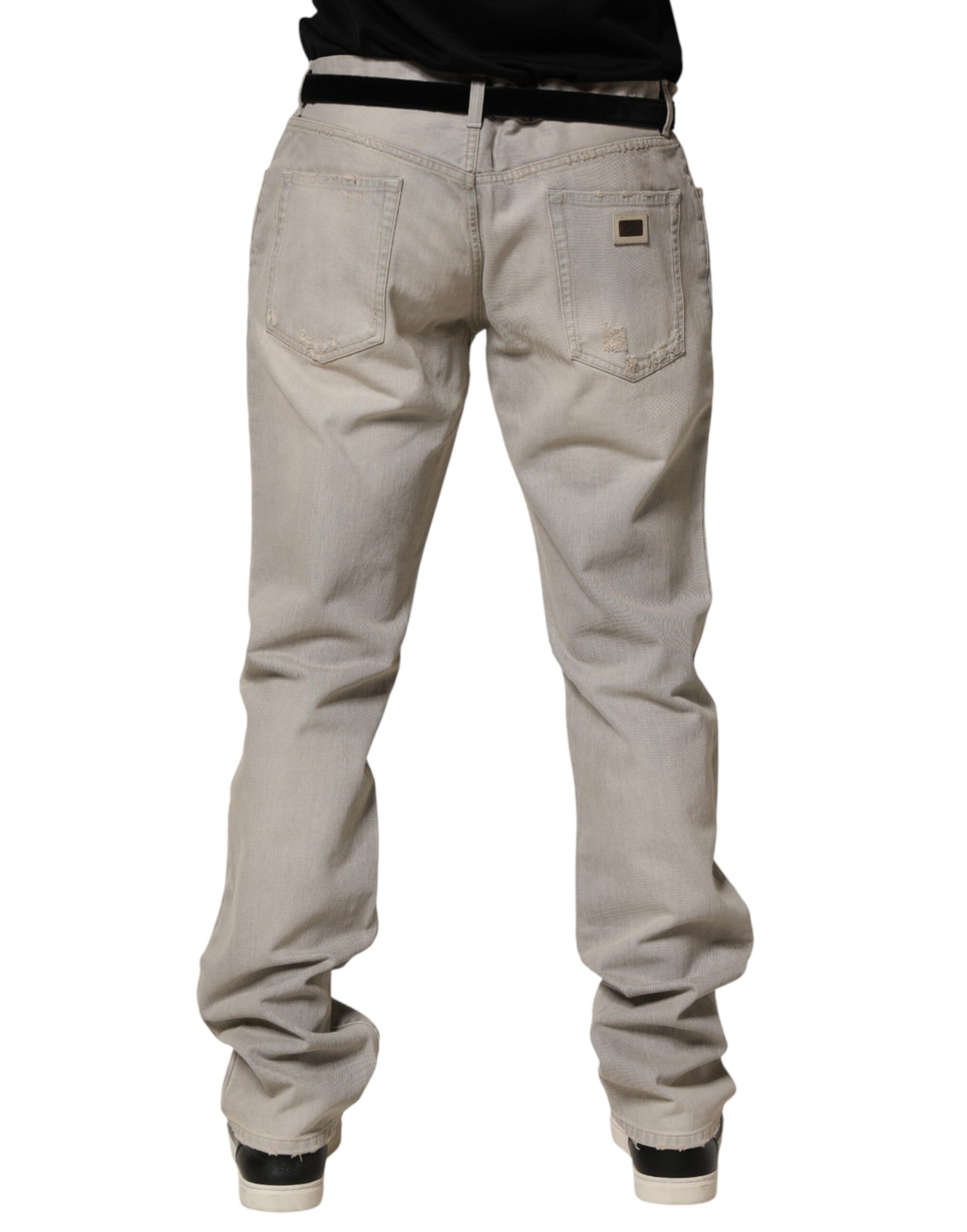 Light Gray Cotton Straight Denim Trouser Jeans