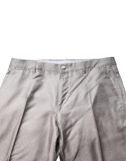 Light Gray Jacquard Silk Dotted 2 Piece Suit