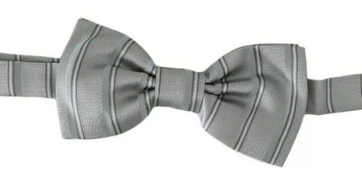 Light Gray Lining Adjustable Neck Butterfly Bow Tie-Dolce & Gabbana-LabelTerrace.com