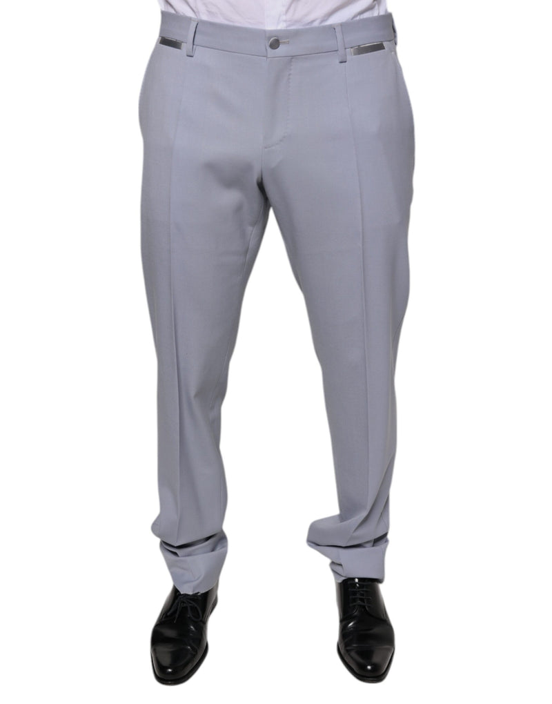 Light Gray Wool Formal Dress Pants-Dolce & Gabbana-LabelTerrace.com