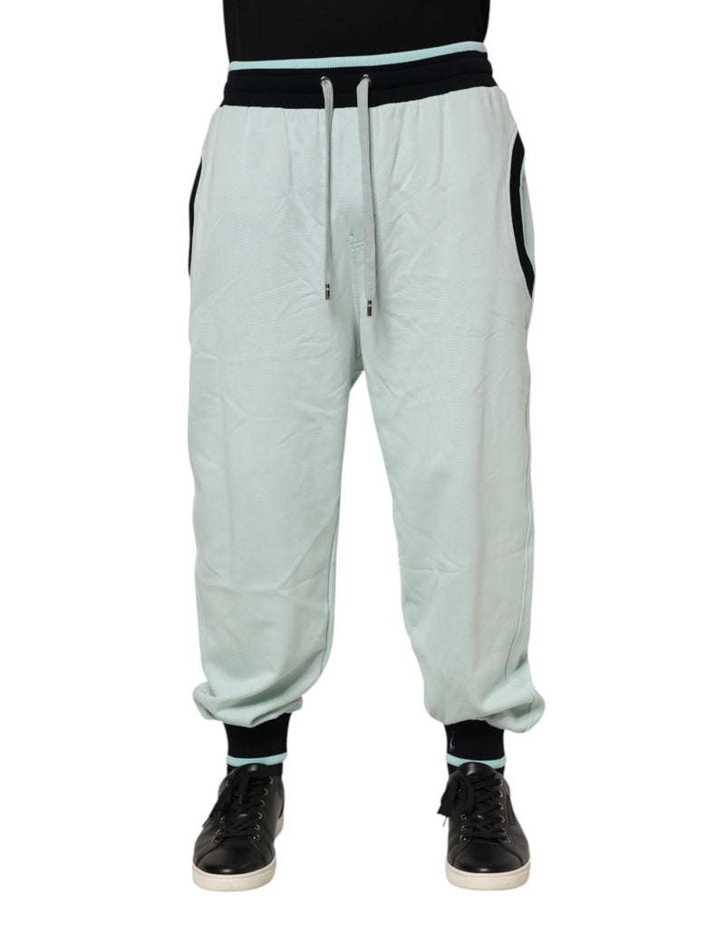Light Green Cotton Men Jogger Sweatpants Pants-Dolce & Gabbana-LabelTerrace.com