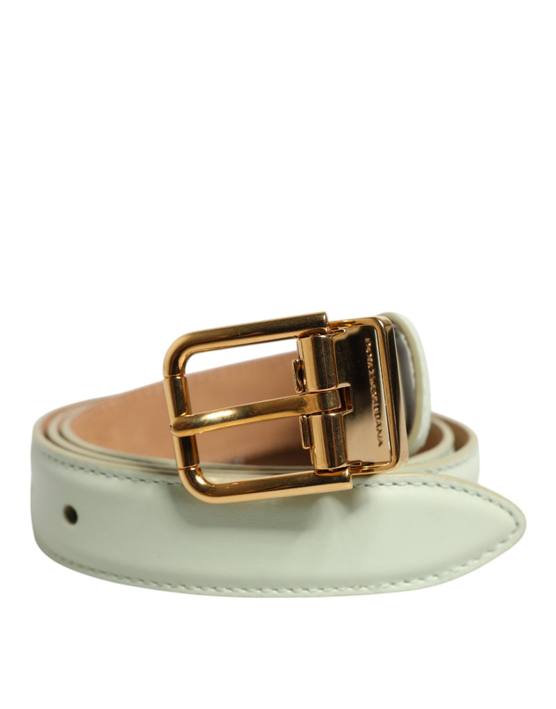 Light Green Leather Gold Metal Buckle Belt-Dolce & Gabbana-LabelTerrace.com