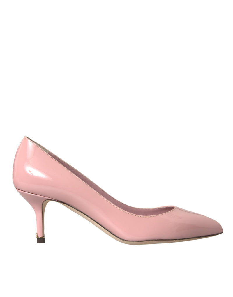 Light Pink Patent Leather Heels Pumps Shoes-Dolce & Gabbana-LabelTerrace.com