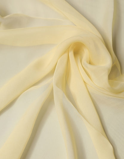 Light Yellow Silk Wrap Shawl Foulard 100cm x 99cm Scarf